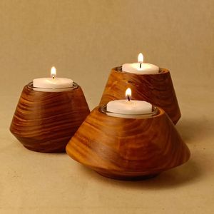 Porte-bougie créatif en bois pour bougies chauffe-plat, décoration de Pâques pour la maison, centre de table pour chambre d'enfant, style ferme ludique, fait main, durable, résistant à la chaleur - Product Image 3