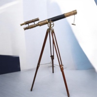 Télescope monoculaire vintage en laiton 15X étanche avec trépied réglable pour observation nautique, observation des oiseaux, surveillance, maison et extérieur