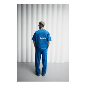 Vêtements de fitness oversize tricotés 100% coton pour hommes, vêtements imprimés Streetwear, logo personnalisé, séchage rapide, respirants, longs - Product Image 2