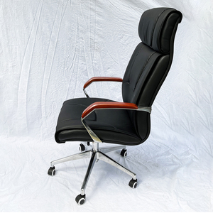 Silla Ejecutiva Ergonómica de Lujo MFZ858 Tapizada en Cuero PU con Reposabrazos de Madera, Silla Elevadora con Altura Ajustable para Uso Doméstico - Product Image 4