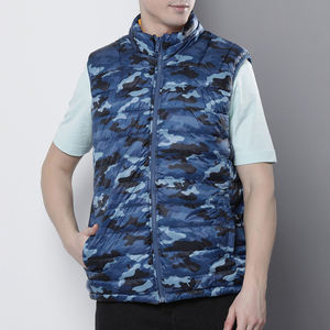 Veste à capuche matelassée sans manches style High Street pour hommes avec fermeture à glissière Service OEM disponible - Product Image 4