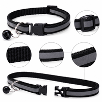 Collier Réfléchissant Écologique de Luxe pour Chat et Chien avec Clochette, Fermeture à Bouton de Sécurité Réglable, Métal Solide, Accessoires pour Petits Animaux, Vente en Gros