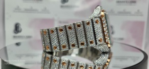 Hombres de acero inoxidable de marca Iced Out Moissanite Cronológico Hip Hop Reloj Precio al por mayor - Product Image 3