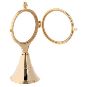 Présentoir décoratif d'eucharistie d'ostensoir religieux en laiton plaqué argent fournitures d'église d'artisanat religieux - Product Image 5