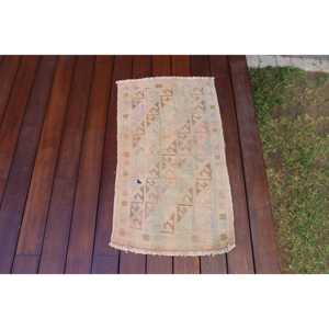พรมคิลิมขนาด 1.4x2.7 ฟุต พรมวินเทจตุรกี พรมลายสัตว์สีน้ำตาลน้ำเงิน - Product Image 4