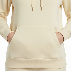 Sudaderas Extra Grandes Beige Premium de 400 g/m², 100 % Algodón, Felpa Francesa, Estilo Urbano, Sudadera con Capucha, Logotipo Personalizado, Hombros Caídos, Corte Cuadrado - Product Image 5