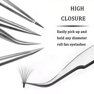 Pinzas de pestañas postizas de acero inoxidable puntiagudas para aplicador de pestañas Pinzas de extensión de pestañas de volumen - Product Image 6