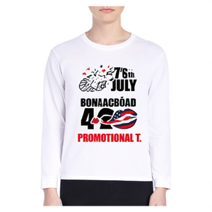 T-shirt promozionale a maniche lunghe con silhouette di labbra sexy e simboli americani per il 4 luglio - Product Image 2