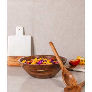 Bol de service en bois de style antique pour aliments, fruits, salades, collations, bol pour la cuisine, vaisselle, bol en bois - Product Image 1