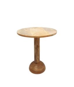 Mesa de centro redonda de centro de sala de estar maciza de madera de roble de estilo rústico antiguo - Product Image 1