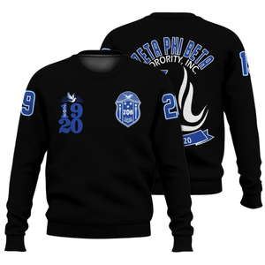 Zeta Phi Beta 1920 pull en tricot de vie grecque ZPhiB sororité bleu blanc Chenille Patch Divine Nine Premium lettre porter - Product Image 3