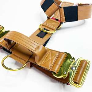Arnês De Couro De Cão Tático Personalizado Novo Leve Pet Arnês Com Fivela De Metal Dourado De Luxo Para Cães De Treinamento - Product Image 3