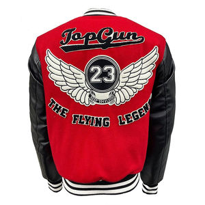 2024 hommes décontracté rétro grande taille veste en gros mince en cuir veste universitaire - Product Image 5