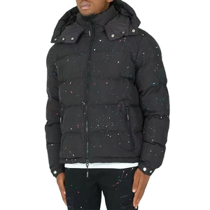 2025 bulle manteau surdimensionné détachable à capuche peinture concepteur Logo OEM haute qualité noir bulle impression personnalisé hommes bouffant veste - Product Image 4
