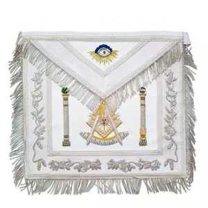 Tablier Regalia fait à la main avec sangle et bordure réglables à point fin, conçu pour l'uniforme de cérémonie et l'usure traditionnelle des événements - Product Image 6