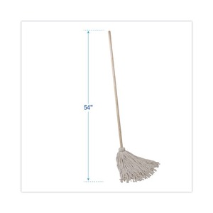 Boardwalk 24 Oz. Serpillère à tête en fibres de coton 54 pouces Panier en plastique à motif triangulaire avec poignée en bois, lot de 6, pour usage domestique et aquatique - Product Image 4