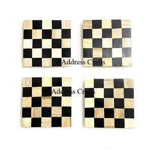 New Design <b>Non</b> <b>Slip</b> Wood Resin 4-Piece Eco-Friendly Durable Heat Resistant Coasters Drinks Tabletop <b>Kitchen</b> <b>Mats</b> Pads - Product Image 3