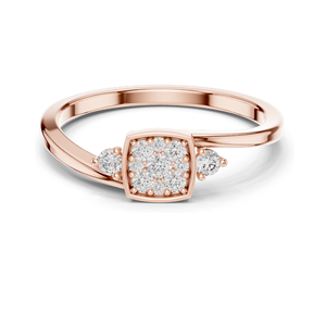 Bague en cluster de diamants de laboratoire 0,176 CT pour femmes, clarté VVS-VS EF, or 18 carats, 14 carats, 10 carats et argent 925, or rose, or jaune, or blanc - Product Image 1