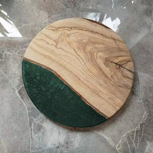 Ensemble de sous-verres classiques rustiques Surface lisse en bois d'acacia ou de manguier massif Finition écologique Sous-verres en pierre - Product Image 1