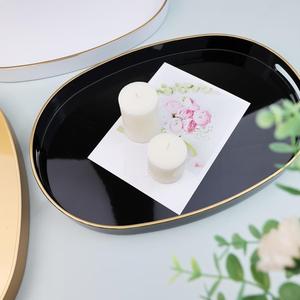 Plateau décoratif ovale fantaisie de couleur personnalisée plateau de service polyvalent pour Table basse organisateur commode haut pouf pour la maison - Product Image 6