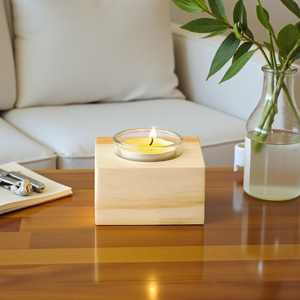 Artistic Resin & Wood Candlestick Holder Modern Handmade Customized Shape for Home Office <b>Desktop</b> <b>Shelf</b> Decoration - Product Image 2