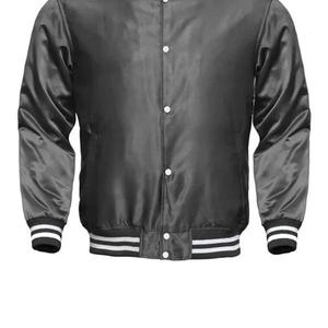 Custom Fashion High Quality Men <b>Plain</b> Satin Customized Style <b>Jacket</b> New Comfortable Satin <b>Varsity</b> <b>Jacket</b> - Product Image 2