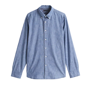 Top Sale Best Design <b>Men's</b> Chambray <b>Shirt</b> Casual Cotton Long Sleeve Breathable Comfortable for Casual Wear Made in Bangladesh - Product Image 3