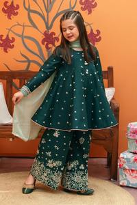 Pakistani <b>Kids</b> Girls Formal Party Wear <b>Lehenga</b> Choli with Traditional Embroidery and Acrylic Fabric for Special Occasions - Product Image 2