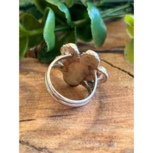 Bague en argent sterling avec turquoise Kingman, taille 6.25, sertie clos, bijou statement - Product Image 5