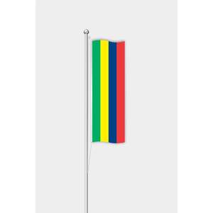 Drapeau extérieur vertical personnalisé pour l'île Maurice, impression numérique sur soie, coton, plastique, aluminium, pour les entreprises d'assurance automobile - Product Image 1