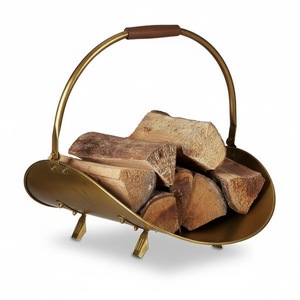 Nuevo Soporte para Leños de Leña, Color Dorado Antiguo, para Interiores y Exteriores, Soporte de Metal para Almacenamiento de Leña, Soporte para Leños de Chimenea - Product Image 3