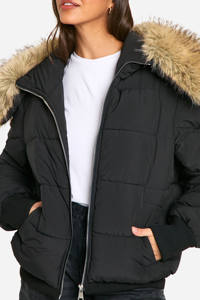 Nouveau design OEM Logo personnalisé col en fausse fourrure veste bouffante pour femmes manteaux de fausse fourrure chauds pour l'hiver Streetwear nouvelle veste à bulles pour femmes - Product Image 3