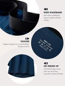 Boxers classiques pour hommes en coton mélangé, respirants, légers, doux au toucher, extensibles, confortables, taille élastique, vêtements intérieurs décontractés et respectueux de la peau - Product Image 5
