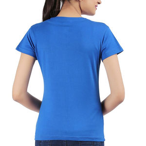Camiseta de Algodón para Mujer, Estilo Urbano, Corte Regular, Color Sólido, Suave y Transpirable, OEM, ODM, Logotipo Personalizado, Venta al por Mayor, Uso Diario - Product Image 3