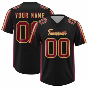 Uniformes Deportivos de Poliéster Hechos en Fábrica al por Mayor, Servicios OEM, Transpirables, Cuello en V, Uniformes de Equipo para Exteriores, Camisetas de Fútbol Americano - Product Image 1