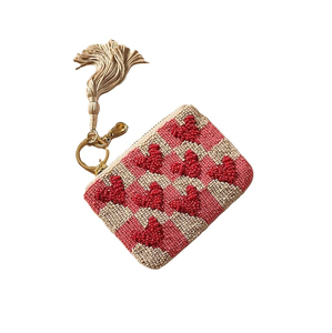 Pochette brodée de perles de rocaille à la main unique avec fermeture à glissière Sac à monnaie de broderie perlée de haute qualité avec impression personnalisée - Product Image 3