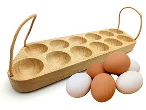 Porte-oeufs de cuisine dernier cri Plateau à oeufs en bois écologique avec finition naturelle - Product Image 6