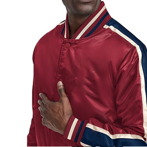 Venta caliente de seda Logotipo de color personalizado impermeable a prueba de viento Estilo Vintage moda de invierno al por mayor hecho chaqueta de satén para hombres - Product Image 3