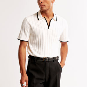 Venta caliente Precio bajo Polos Alta demanda 100% algodón Color sólido de punto Camiseta Polo para hombre - Product Image 1