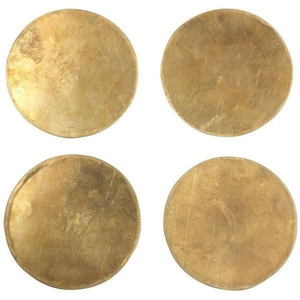 Hammered Work Round Shape Metal Drink Serving Coasters Tableware Mat & <b>Pads</b> Tea & <b>Coffee</b> Coaster Golden Finished - Product Image 6
