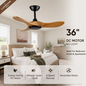 Indoor <b>Ceiling</b> <b>Fan</b> 42 Inch,Light Walnut Wood Blades,Quiet DC Motor,<b>Remote</b> <b>Control</b>,Reversible Airflow for Bedroom - Product Image 1