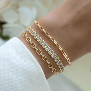 Best Seller Emerald Cut <b>Moissanite</b> Diamond Tennis <b>Bracelet</b> With 14k Gold Plated With 925 Silver Iced Out Diamond Jewelry Seller - Product Image 5