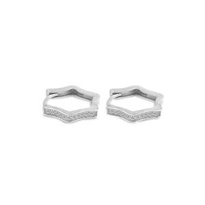 NOVAMART Fine Zarkan Single Line Star Silver <b>Crystal</b> <b>Earrings</b> Minimalistic Style Wholesale Export - Product Image 2