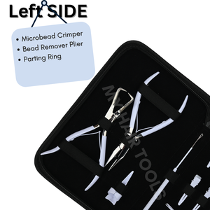Professional White Micro Bead Hair Extension <b>Tools</b> with Pliers Bead Opener Closer Curved Needles Threader & Duckbill Clips - Product Image 3