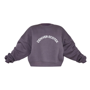 Factory Cotton Fleece Puff Print Oversized Custom Grey Crewneck Pullover Girl Sweater Bordado Mujer Sudadera con capucha Sudaderas - Product Image 1