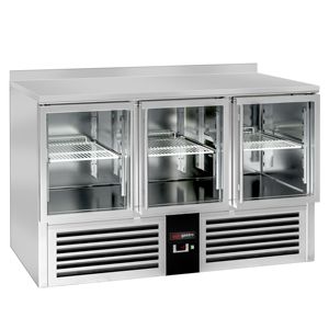 Réfrigérateur de comptoir commercial PREMIUM - 1370x700mm - portes vitrées - avec étagère supérieure - capacité 368 litres - Product Image 3