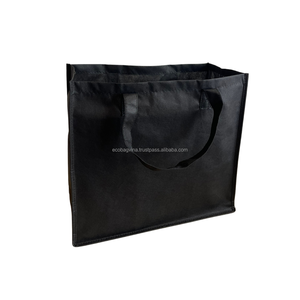 Bolso de mano no tejido de PP negro respetuoso con el medio ambiente personalizable hecho en Vietnam impreso con Logotipo de Uso de regalo de tienda para ir de compras - Product Image 4