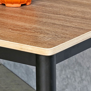 Juego de Mesa de Comedor Rectangular Estilo Industrial 140x70cm, Base de Contrachapado con Placa de Roca, Patas de Hierro, Sistema de Montaje Estable CONE BA68172 - Product Image 6