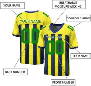 Camiseta de fútbol americano Unisex personalizada, camisetas de fútbol americano de secado rápido, ropa deportiva transpirable de Hip Hop para hombres - Product Image 4