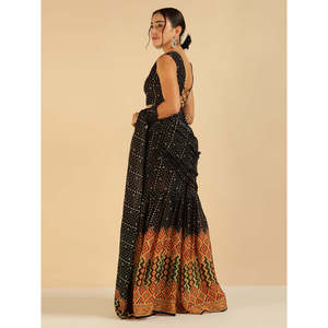 Conjunto DEEBACO para Mujer, Top de Muselina con Borde Bandhani hasta el Tobillo y Pantalones Palazzo con Dupatta, Conjunto Coordinado, Elegante y a la Moda - Product Image 4